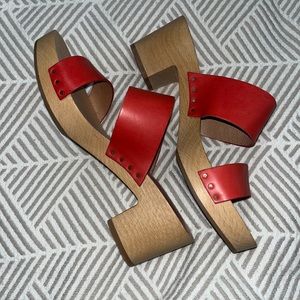 NWT Madewell red clog sandal